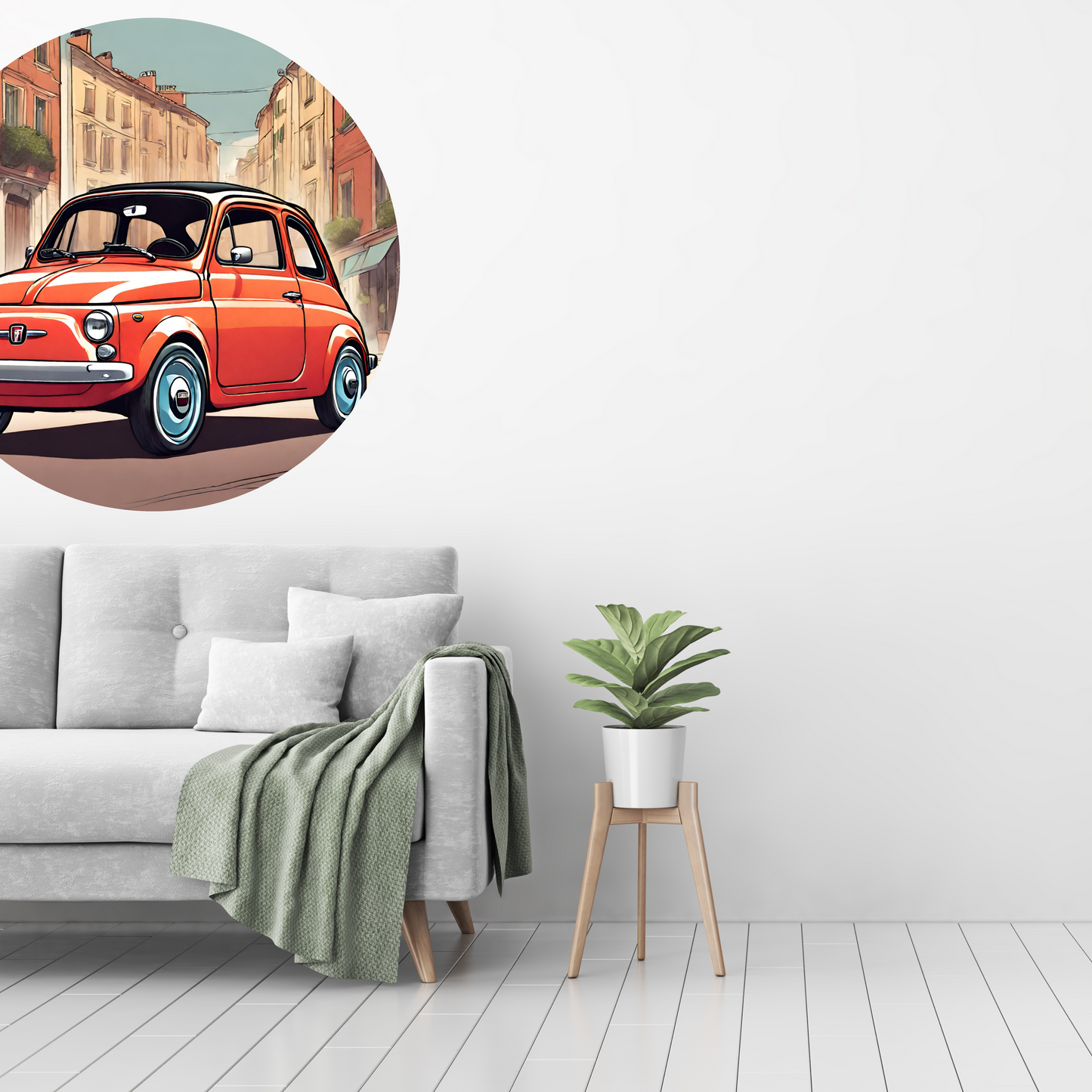Round Wall Sticker – “Fiat 500"