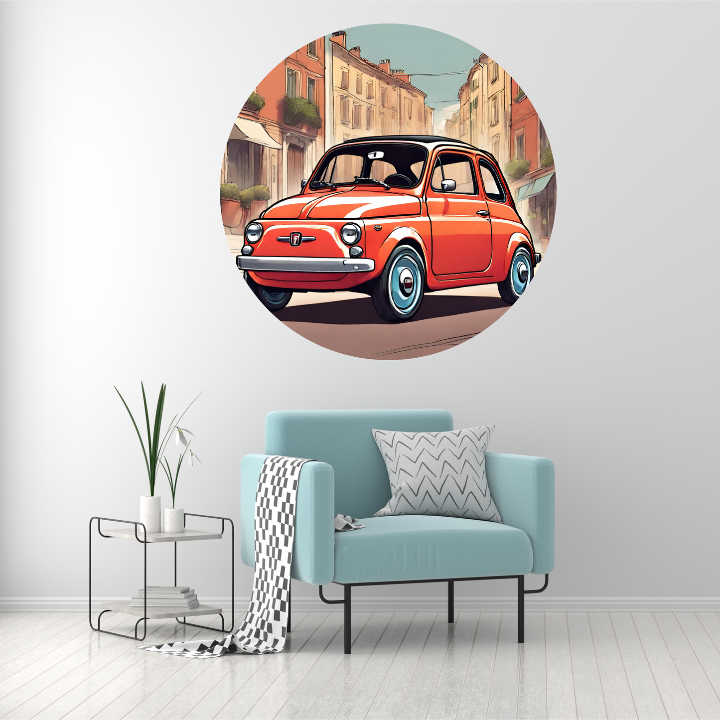 Round Wall Sticker – “Fiat 500"