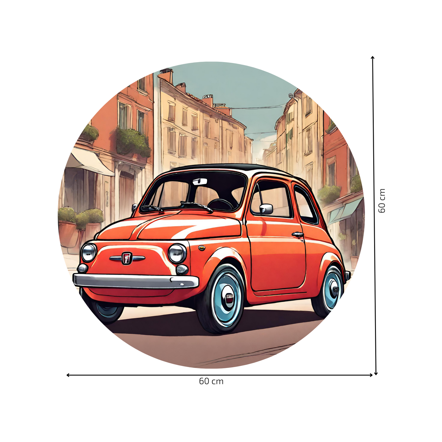 Round Wall Sticker – “Fiat 500"