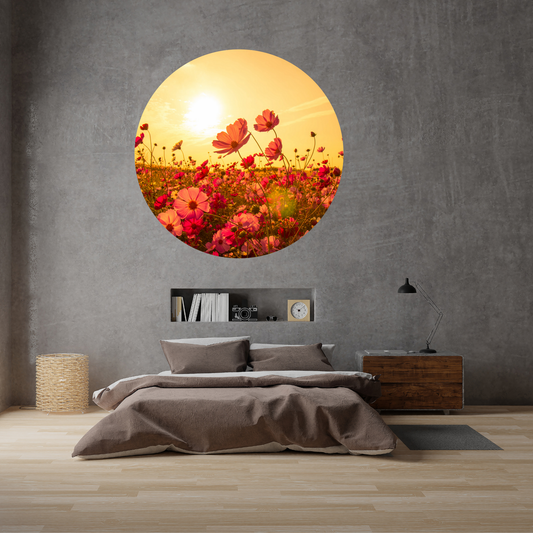 Round Wall Sticker – “Flowers"