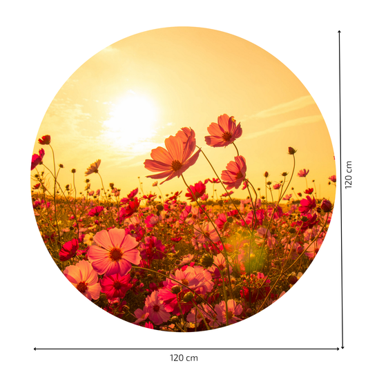 Round Wall Sticker – “Flowers"