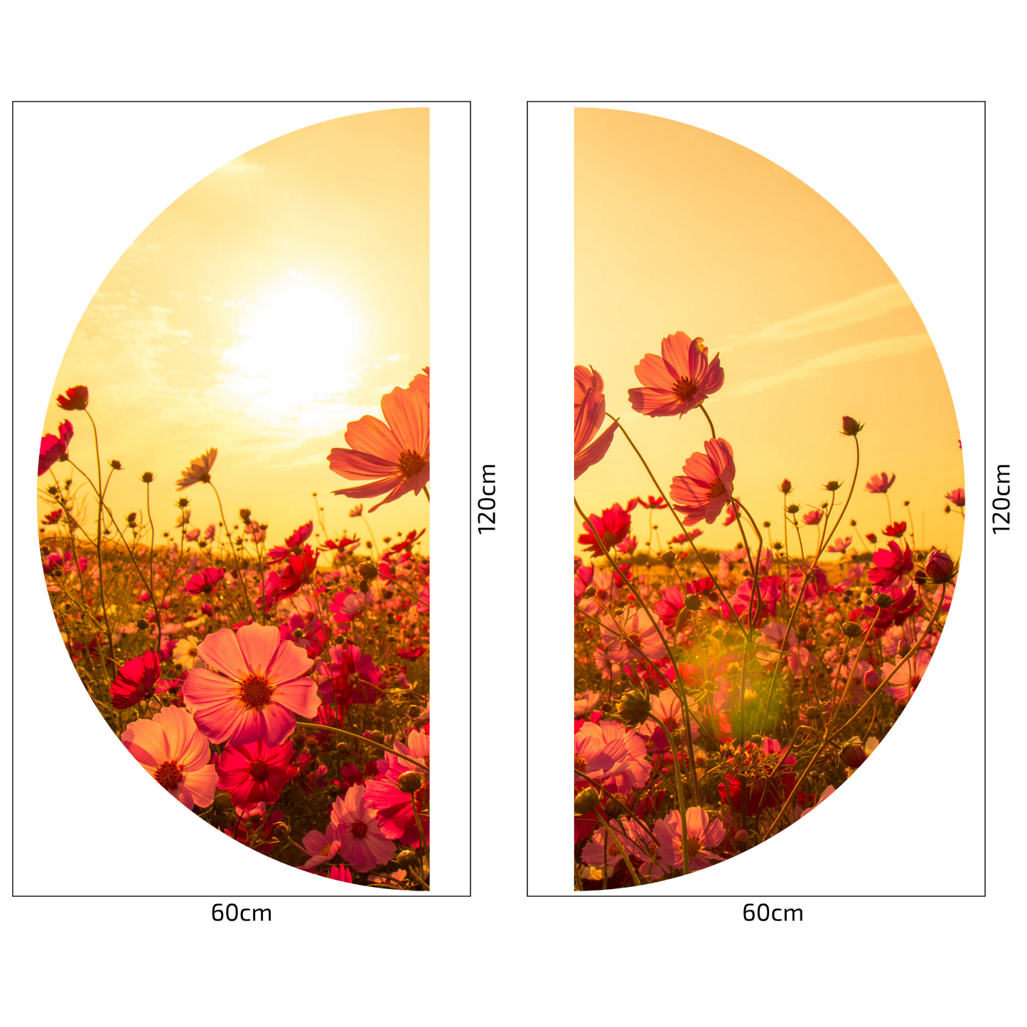 Round Wall Sticker – “Flowers"