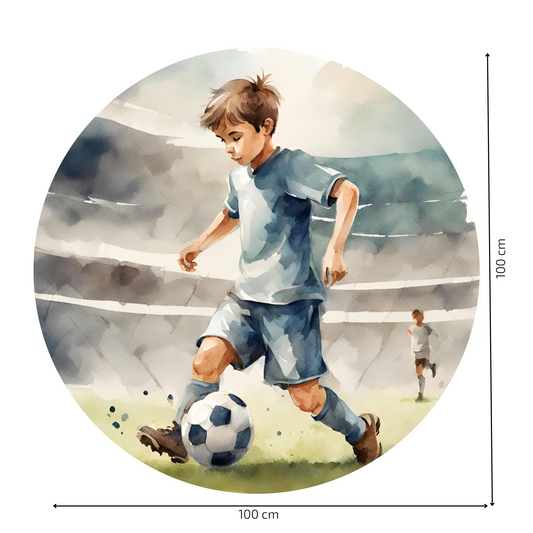 Round Wall Sticker – “Football Boy"