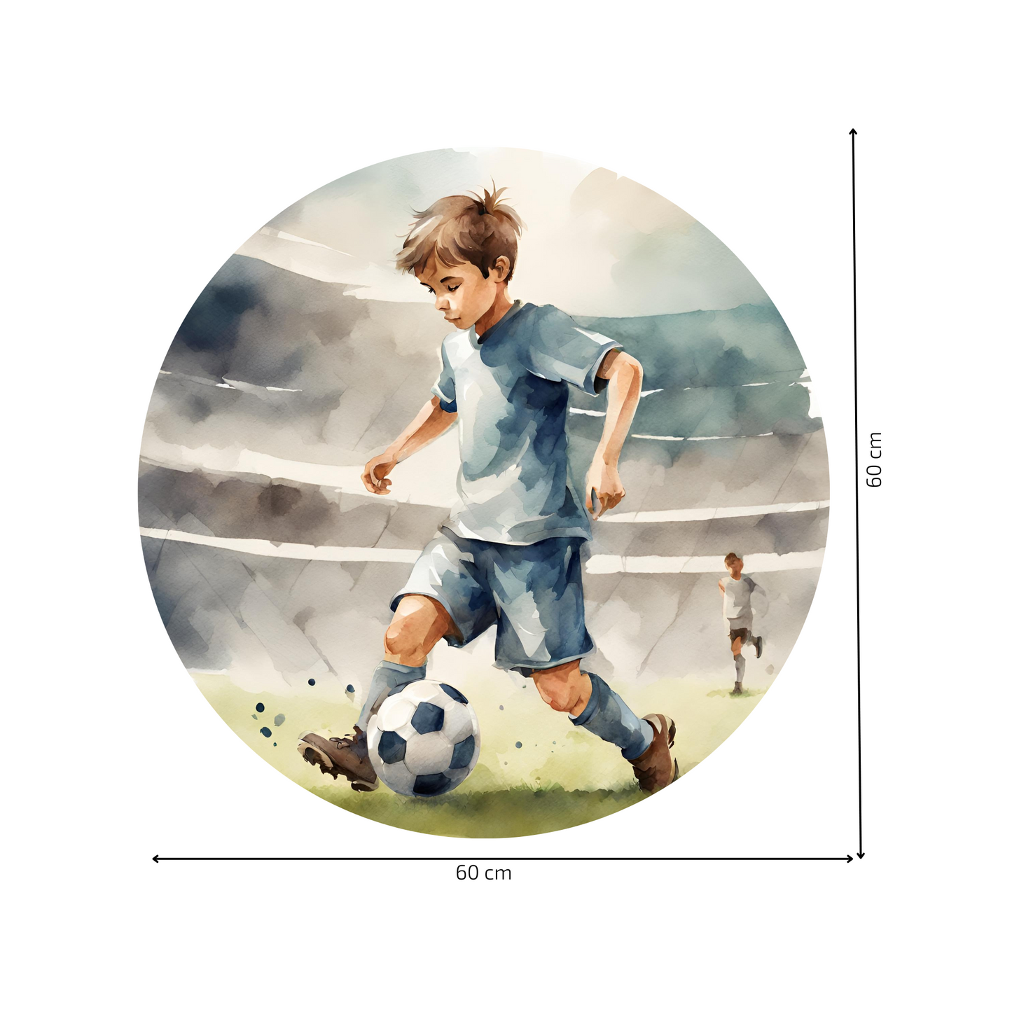 Round Wall Sticker – “Football Boy"