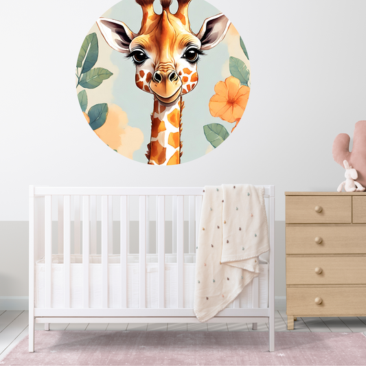 Round Wall Sticker – “Giraffe"