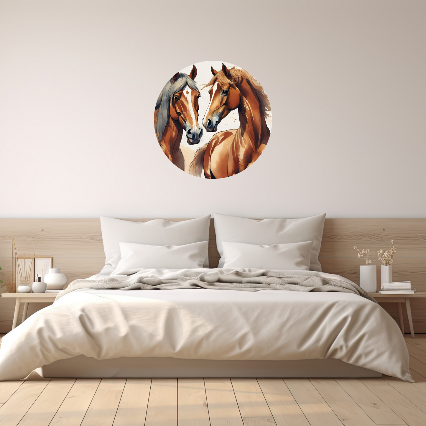Round Wall Sticker – “Horses"