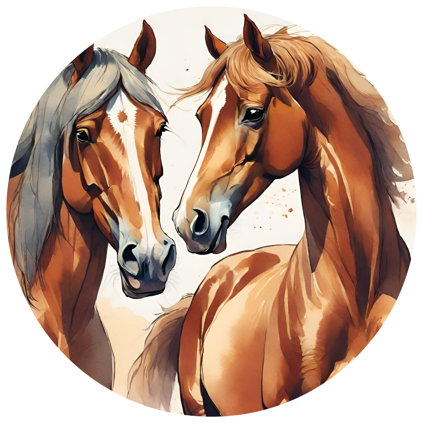 Round Wall Sticker – “Horses"