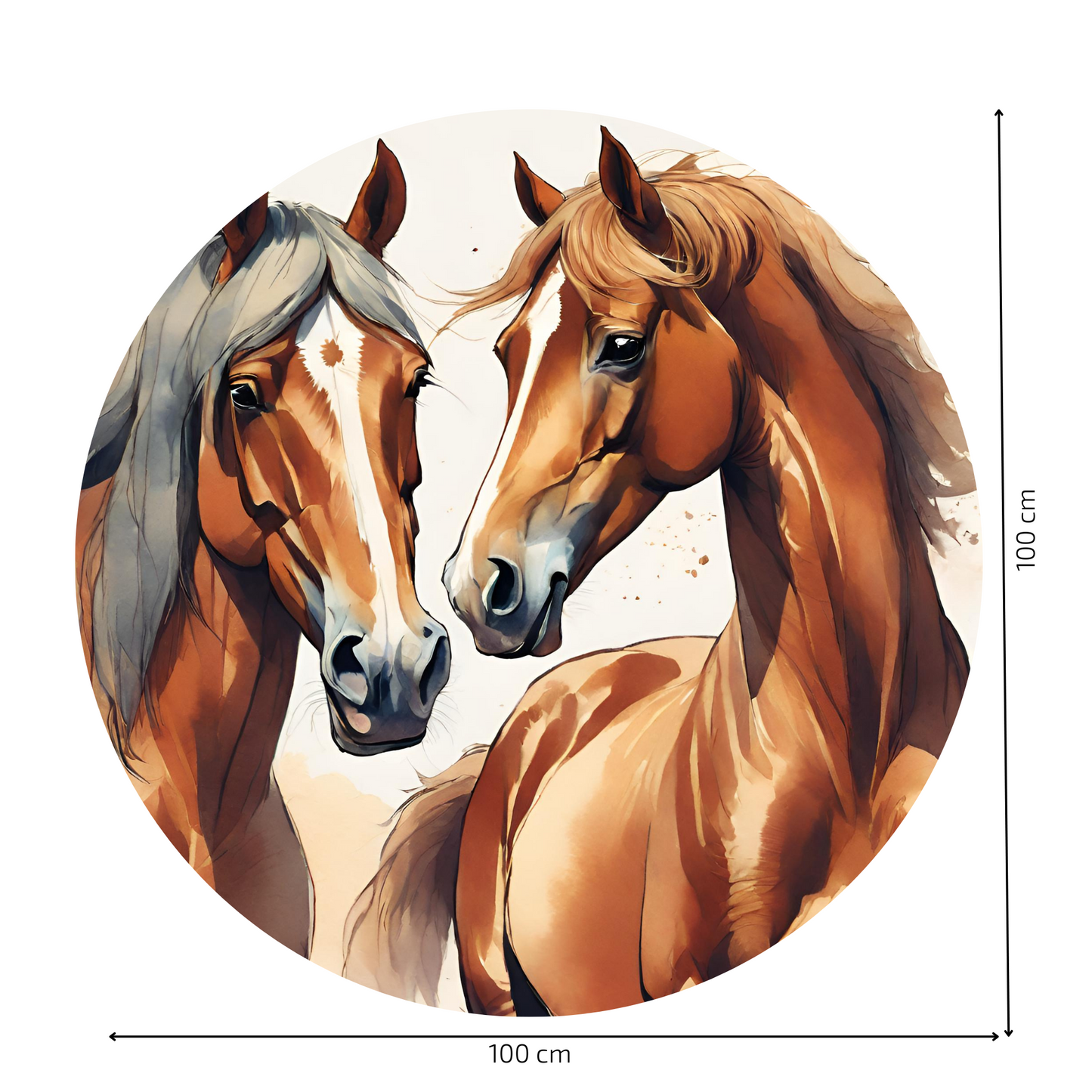 Round Wall Sticker – “Horses"
