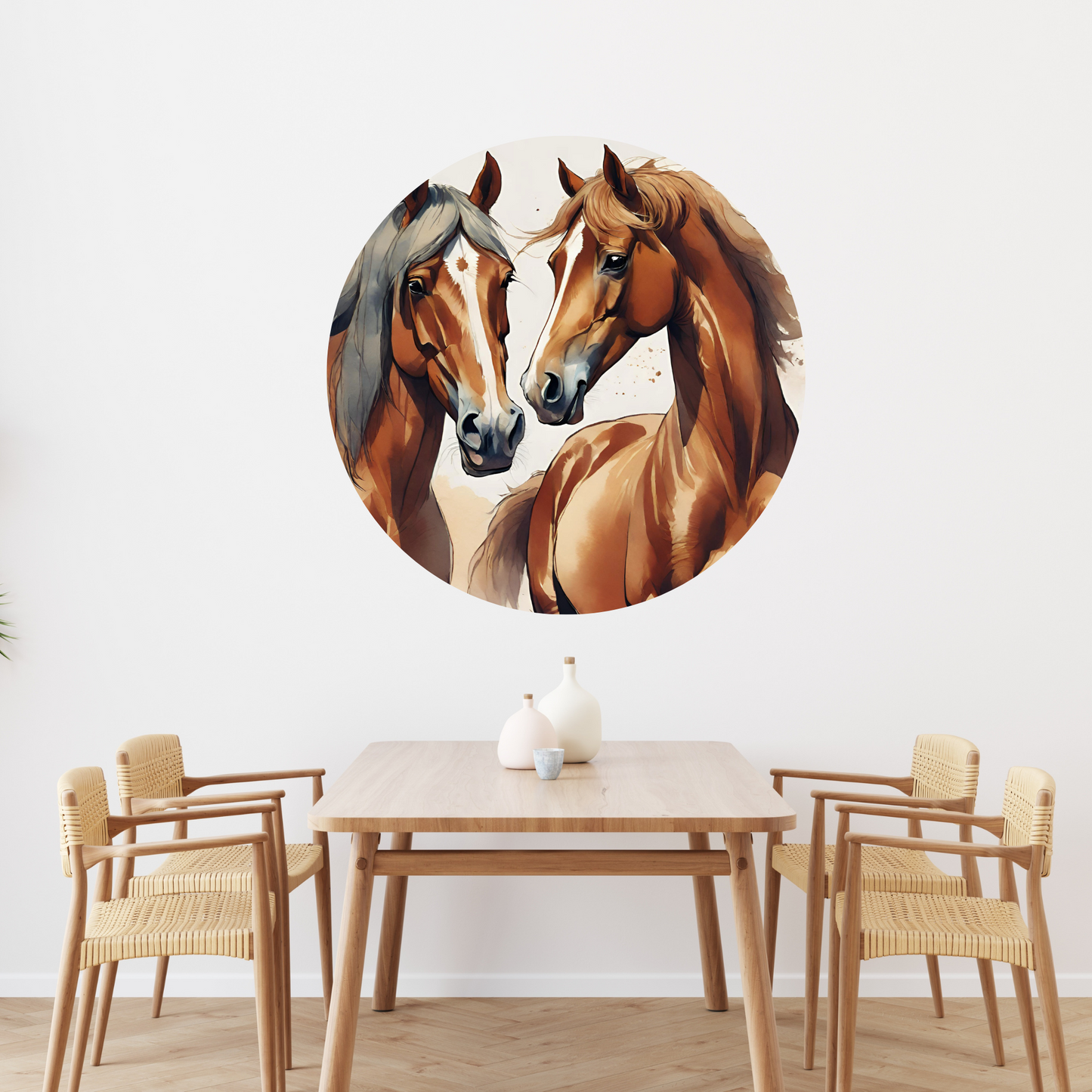 Round Wall Sticker – “Horses"
