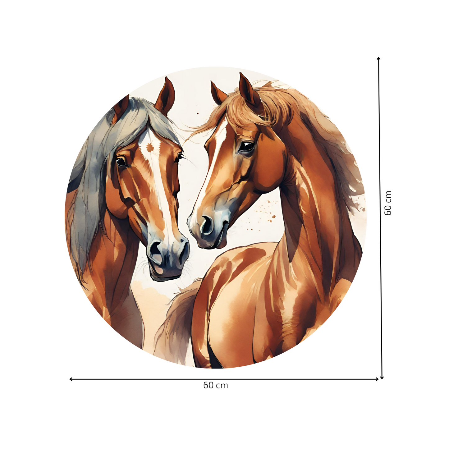 Round Wall Sticker – “Horses"