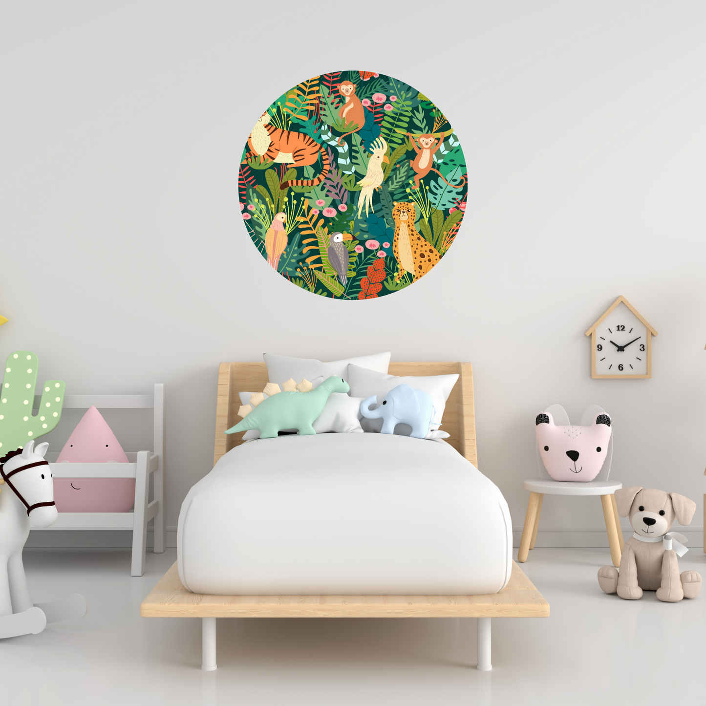 Round Wall Sticker – “Jungle Animals"