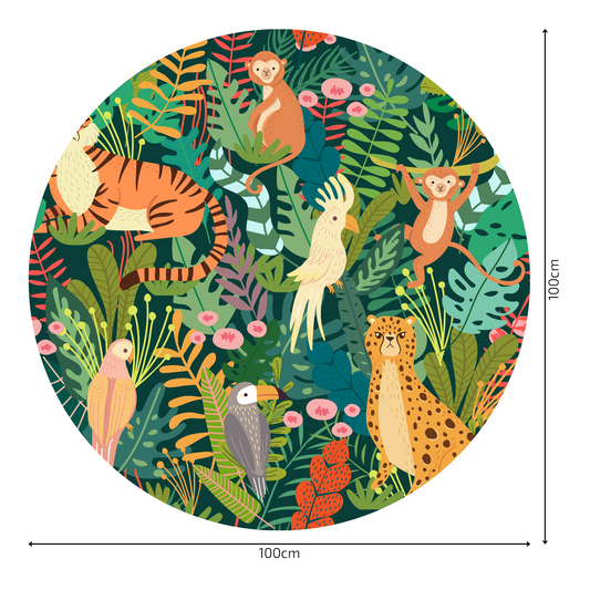 Round Wall Sticker – “Jungle Animals"