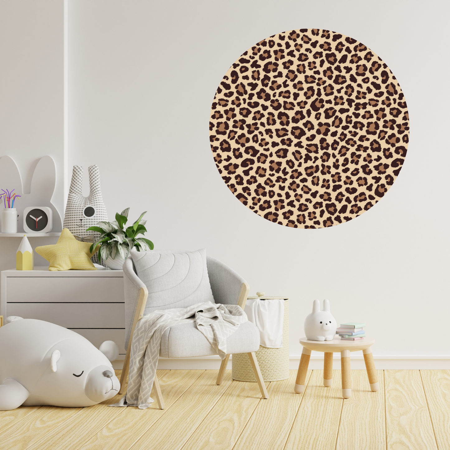 Round Wall Sticker – “Leopard Pattern"