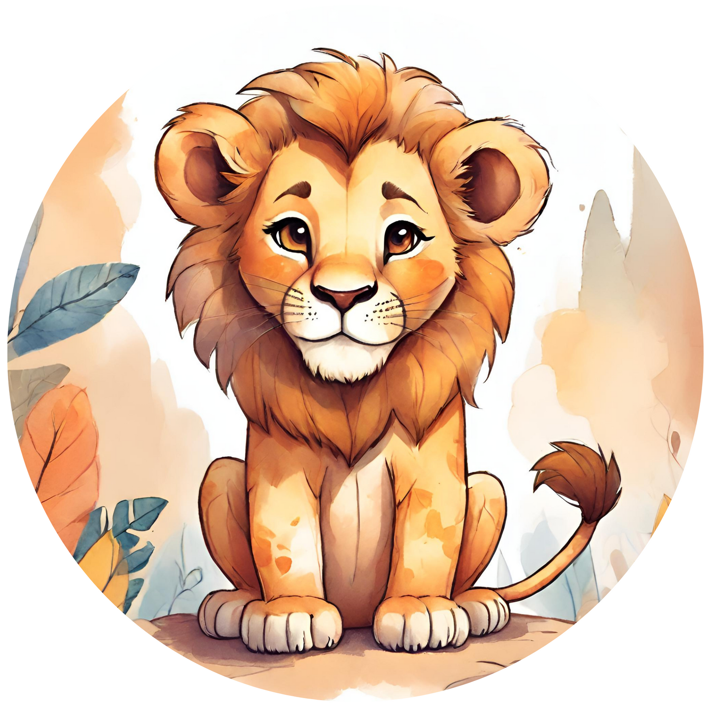 Round Wall Sticker – “Lion"