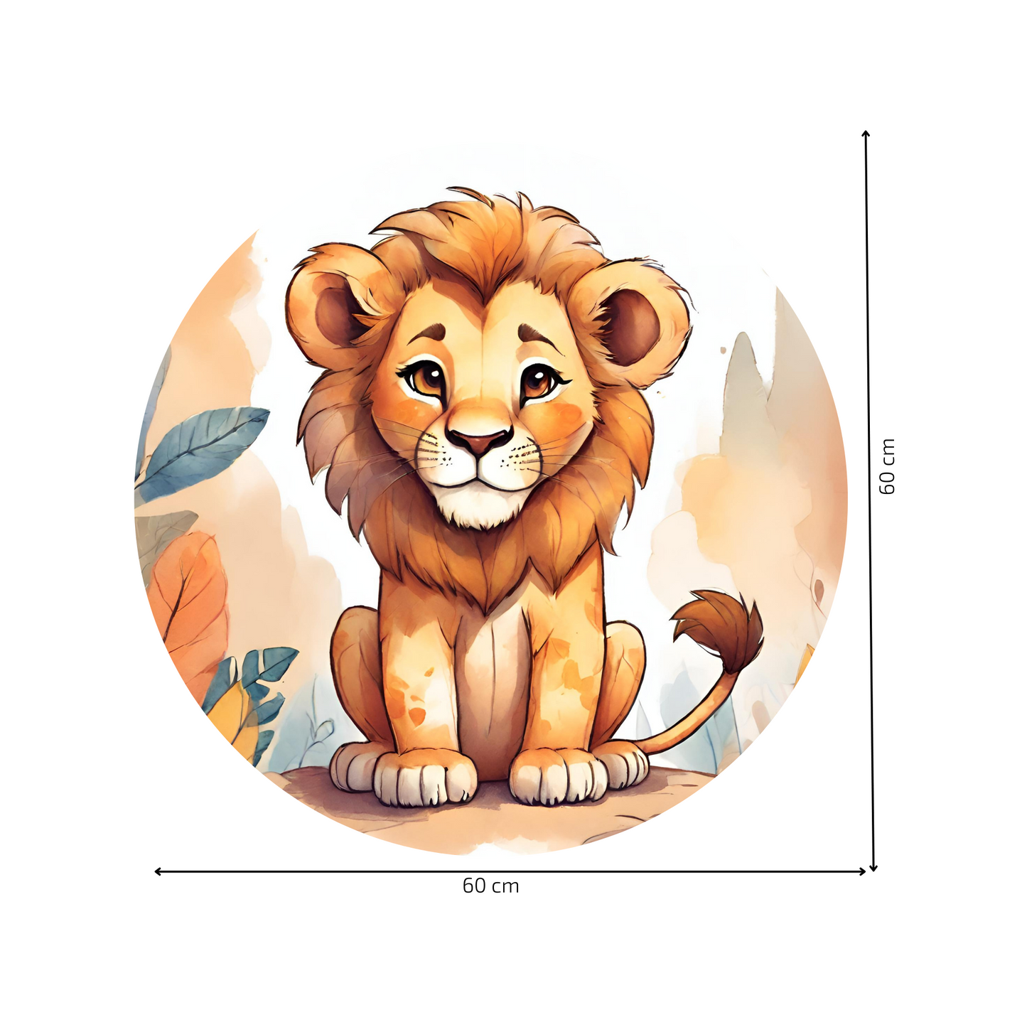 Round Wall Sticker – “Lion"