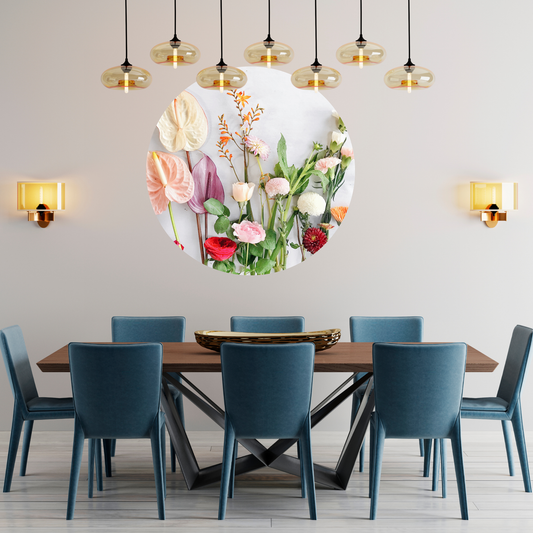 Round Wall Sticker – “Meadow Flowers"