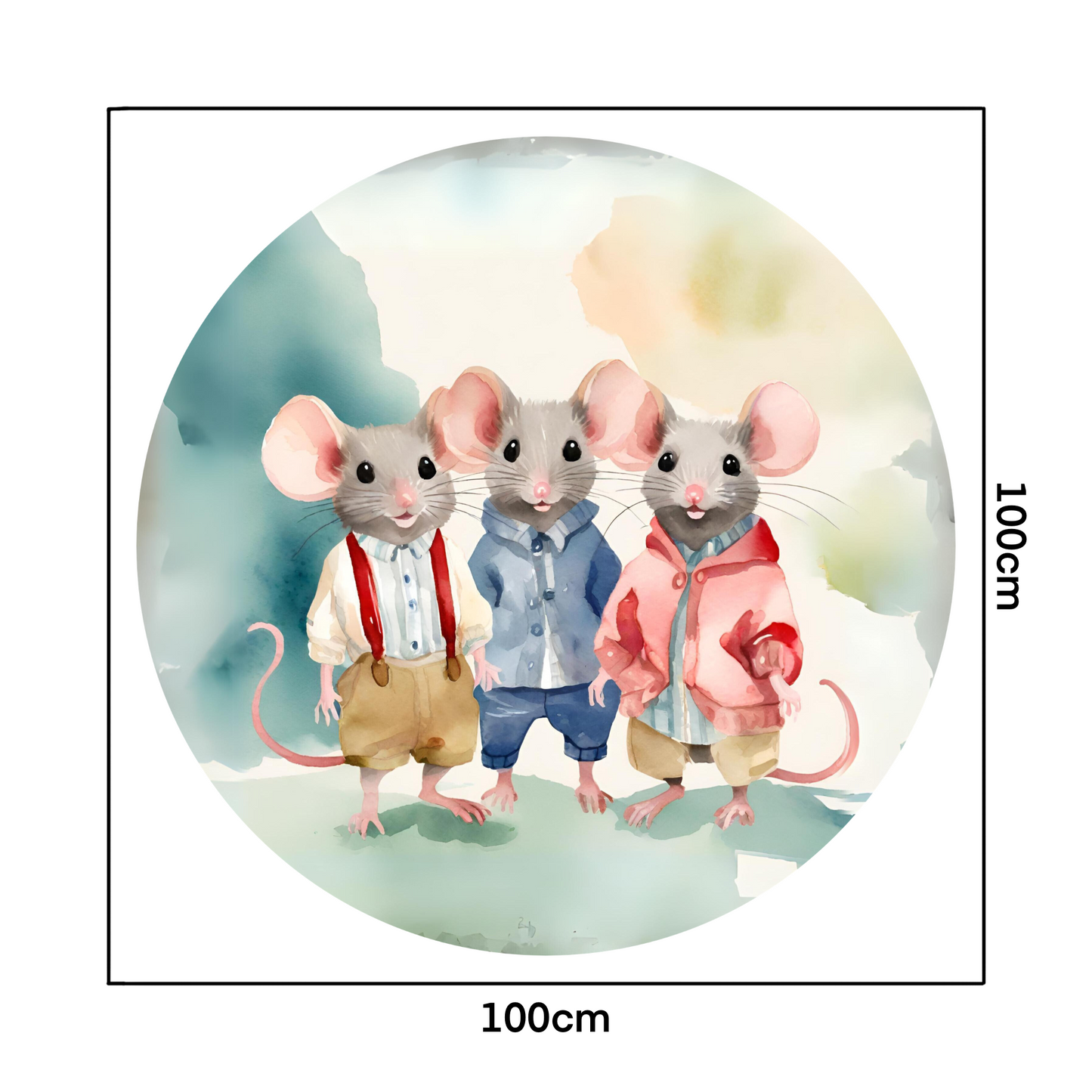 Round Wall Sticker – “Mice"