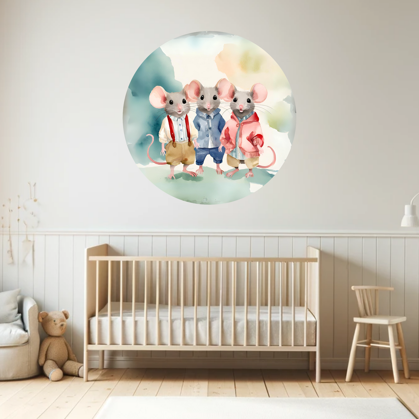 Round Wall Sticker – “Mice"