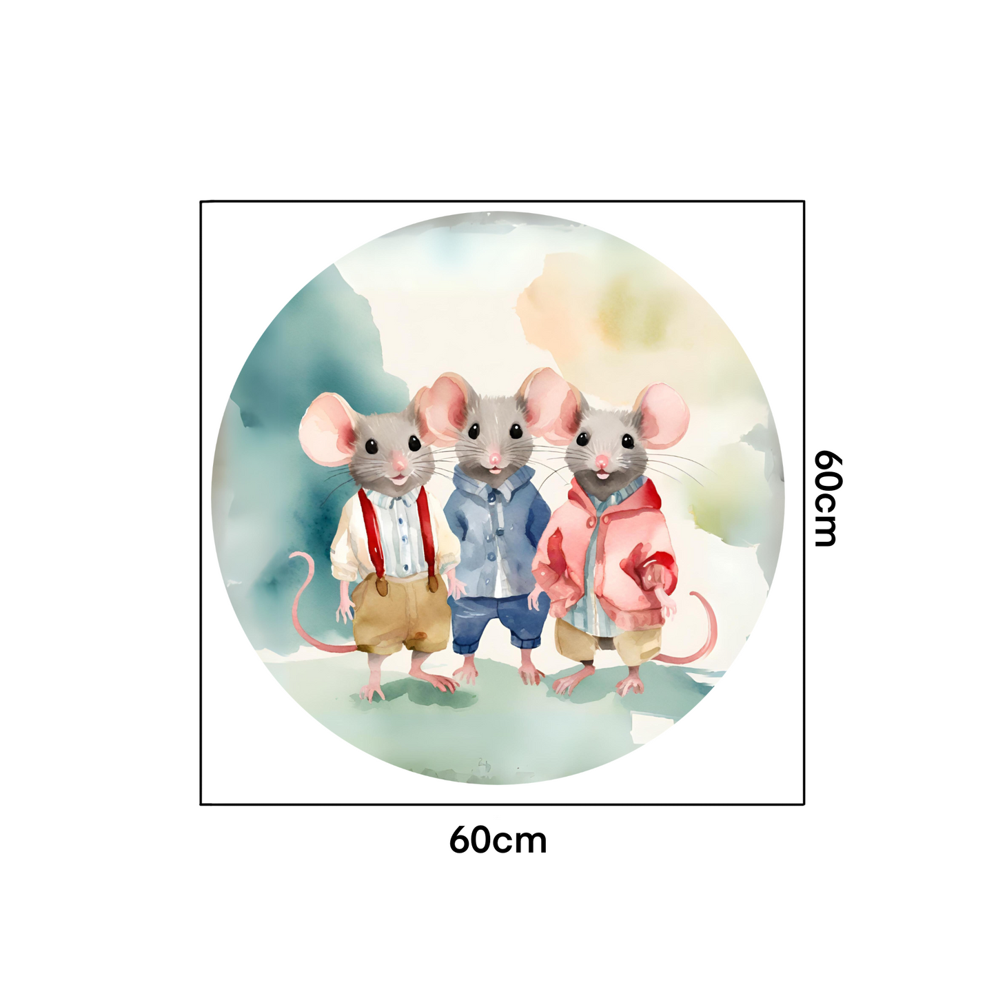 Round Wall Sticker – “Mice"