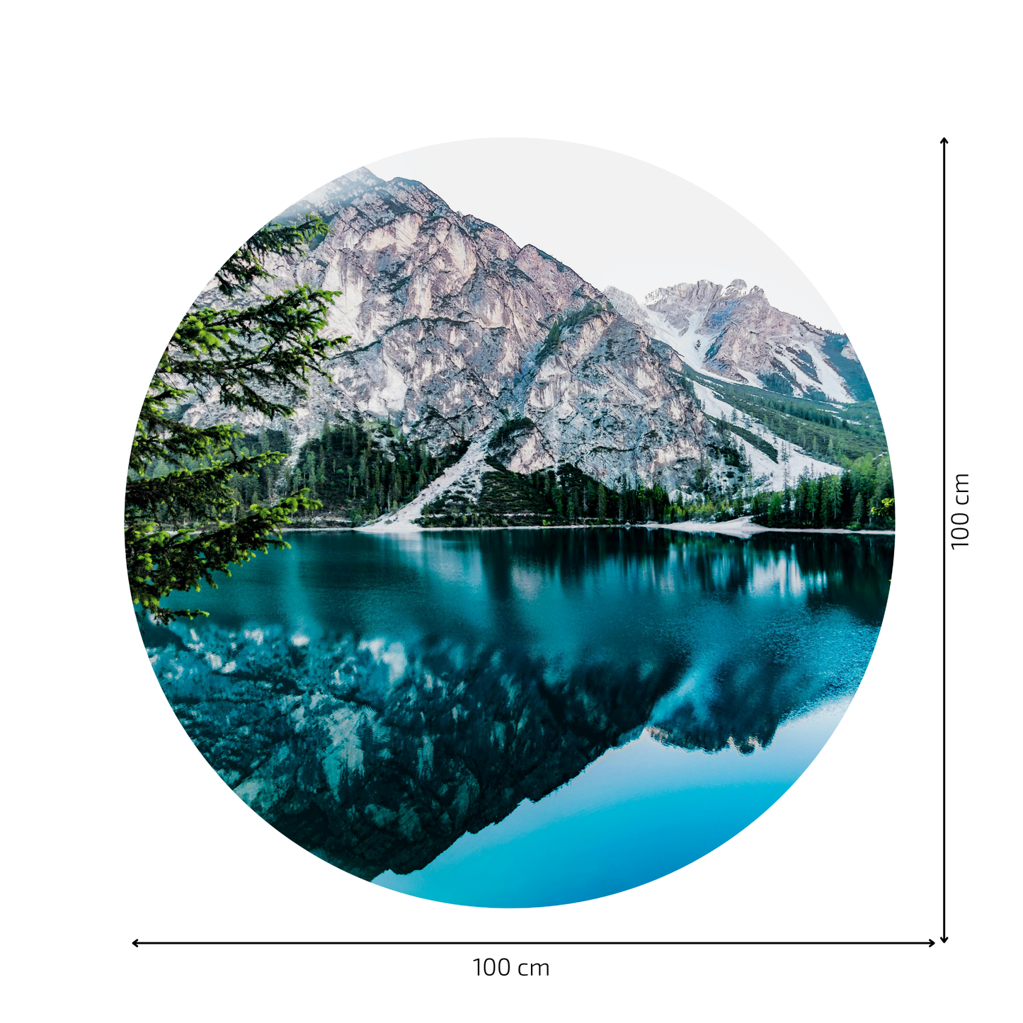 Round Wall Sticker – “Mountain Reflection"