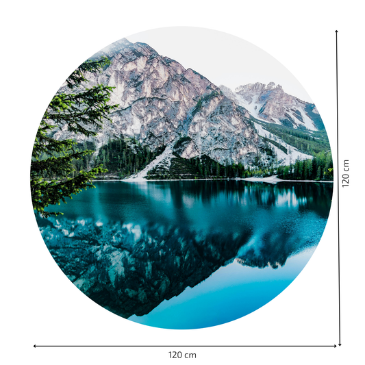 Round Wall Sticker – “Mountain Reflection"