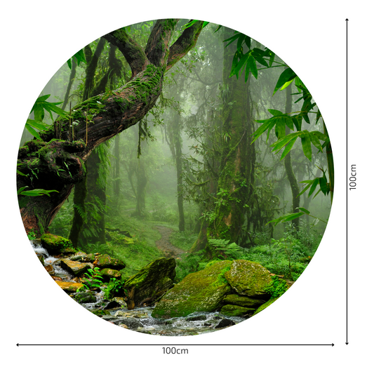 Round Wall Sticker – “Mysterious Jungle"