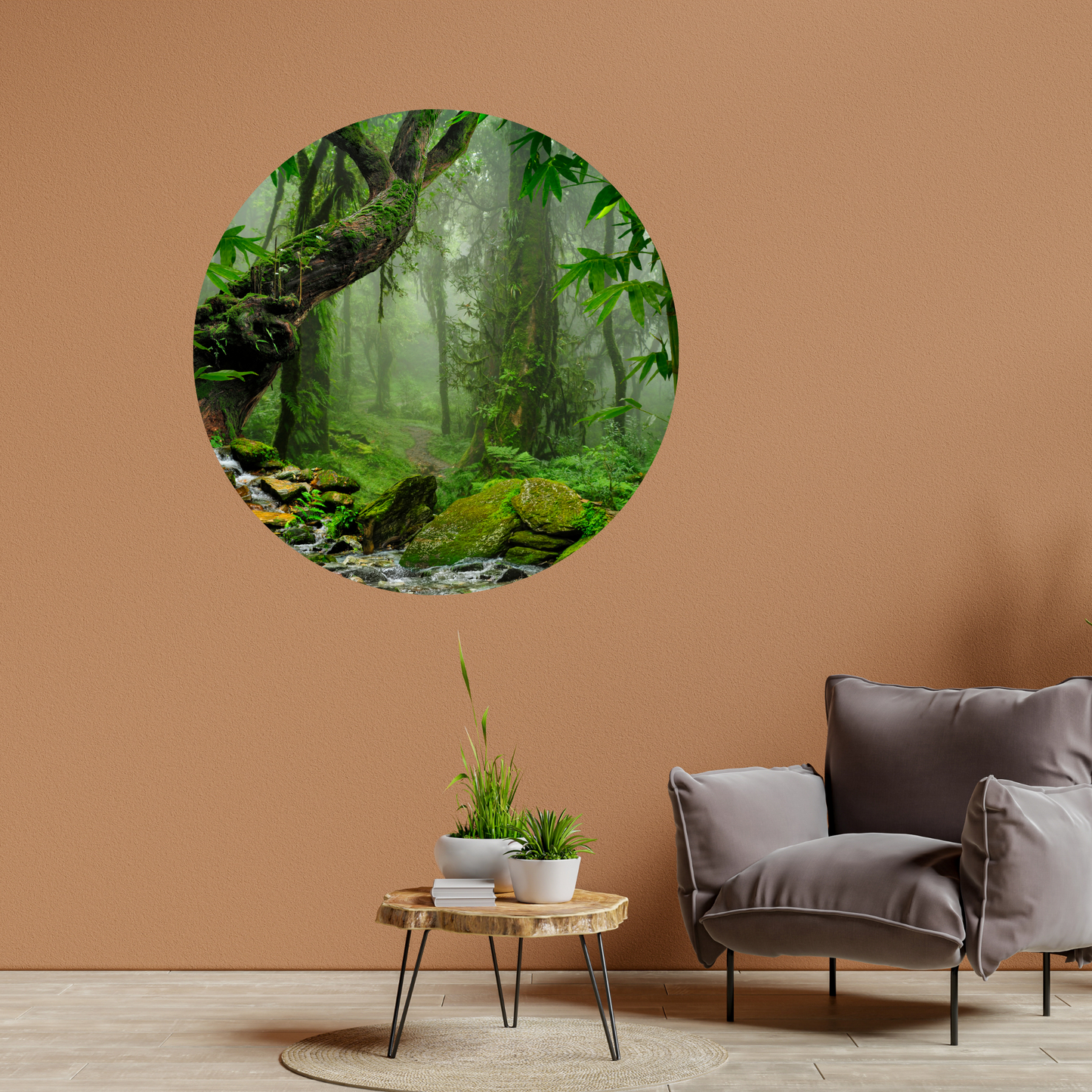 Round Wall Sticker – “Mysterious Jungle"