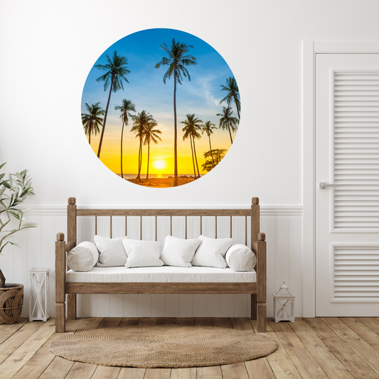 Round Wall Sticker – “Palm Trees"