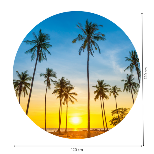 Round Wall Sticker – “Palm Trees"