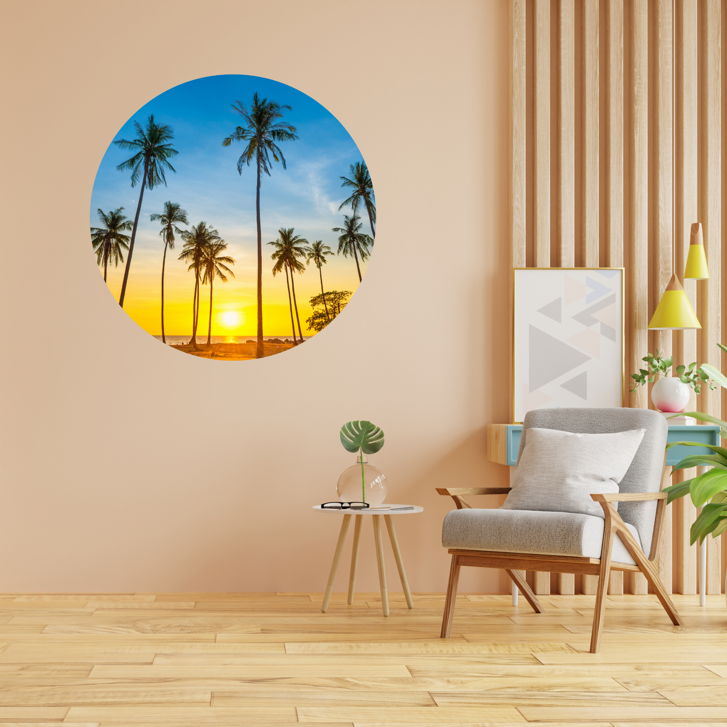 Round Wall Sticker – “Palm Trees"