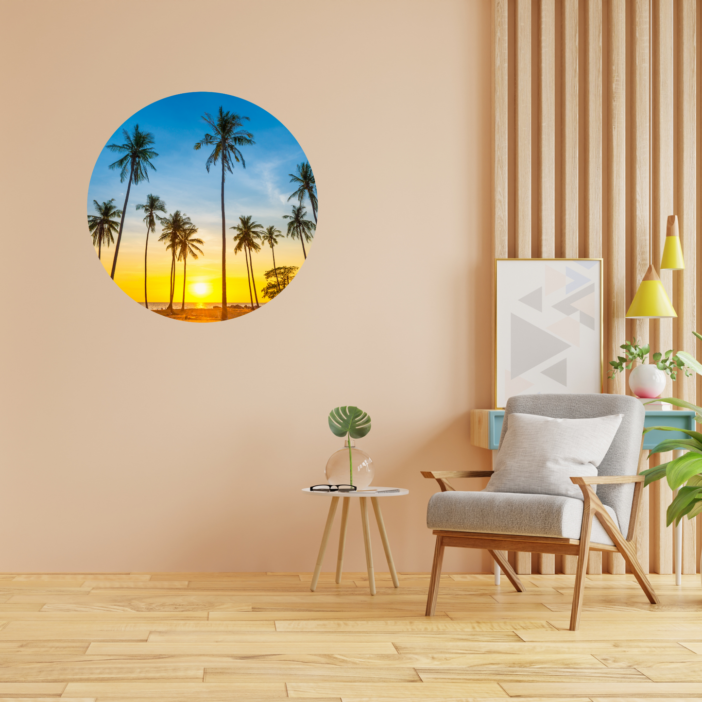 Round Wall Sticker – “Palm Trees"