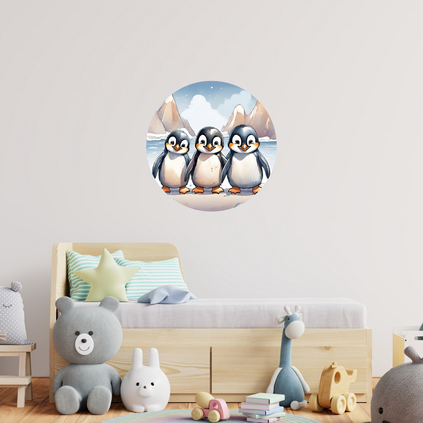 Round Wall Sticker – “Penguins"