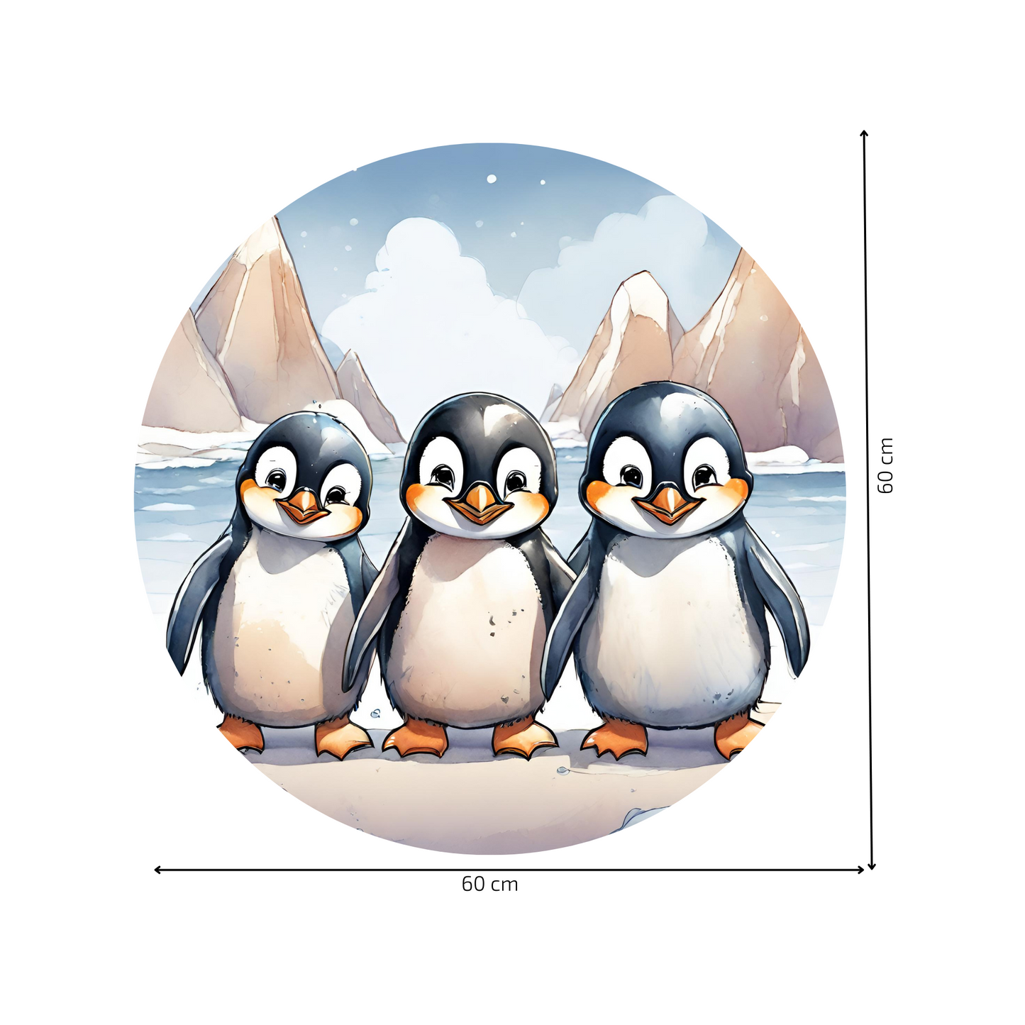 Round Wall Sticker – “Penguins"