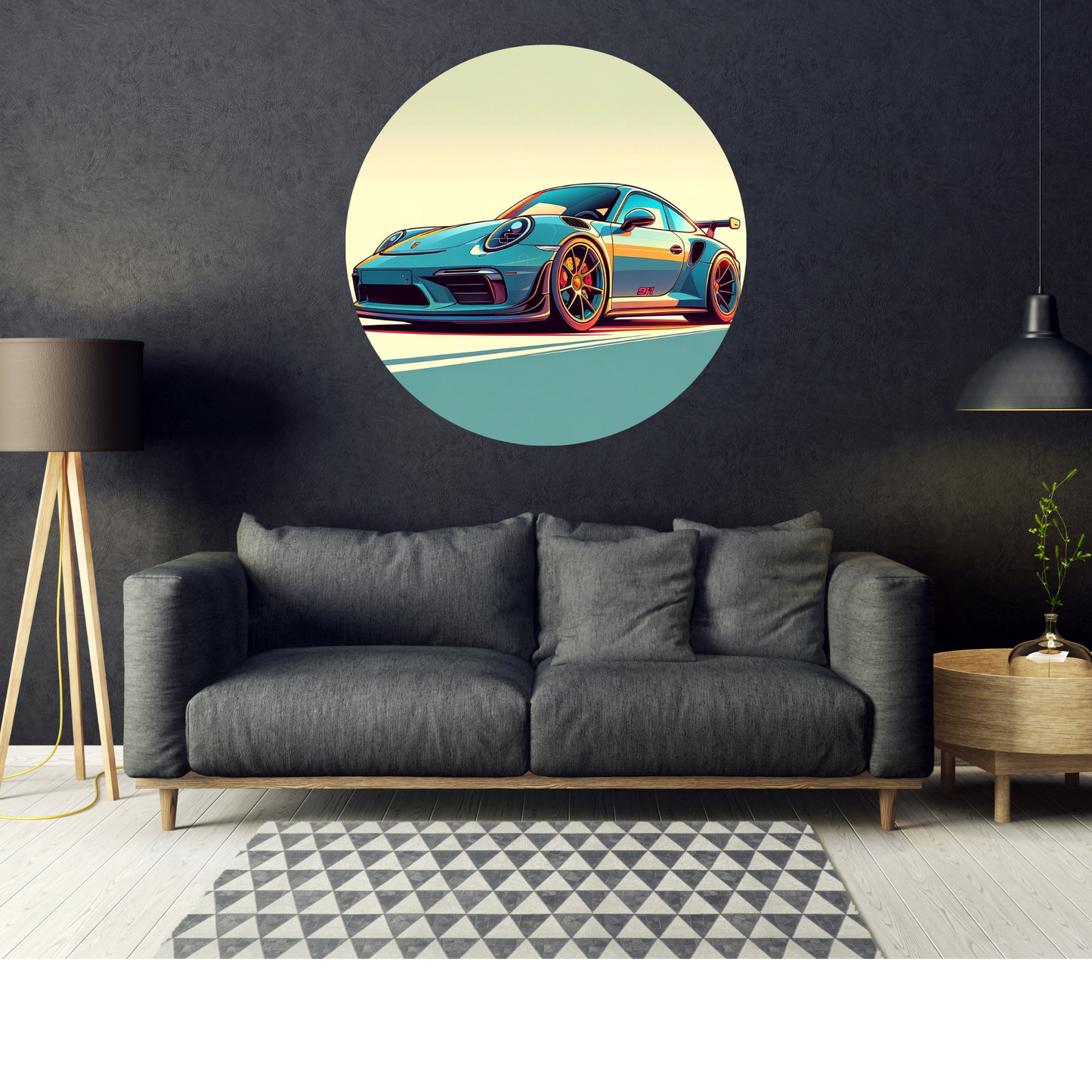 Round Wall Sticker – “Porsche 911"