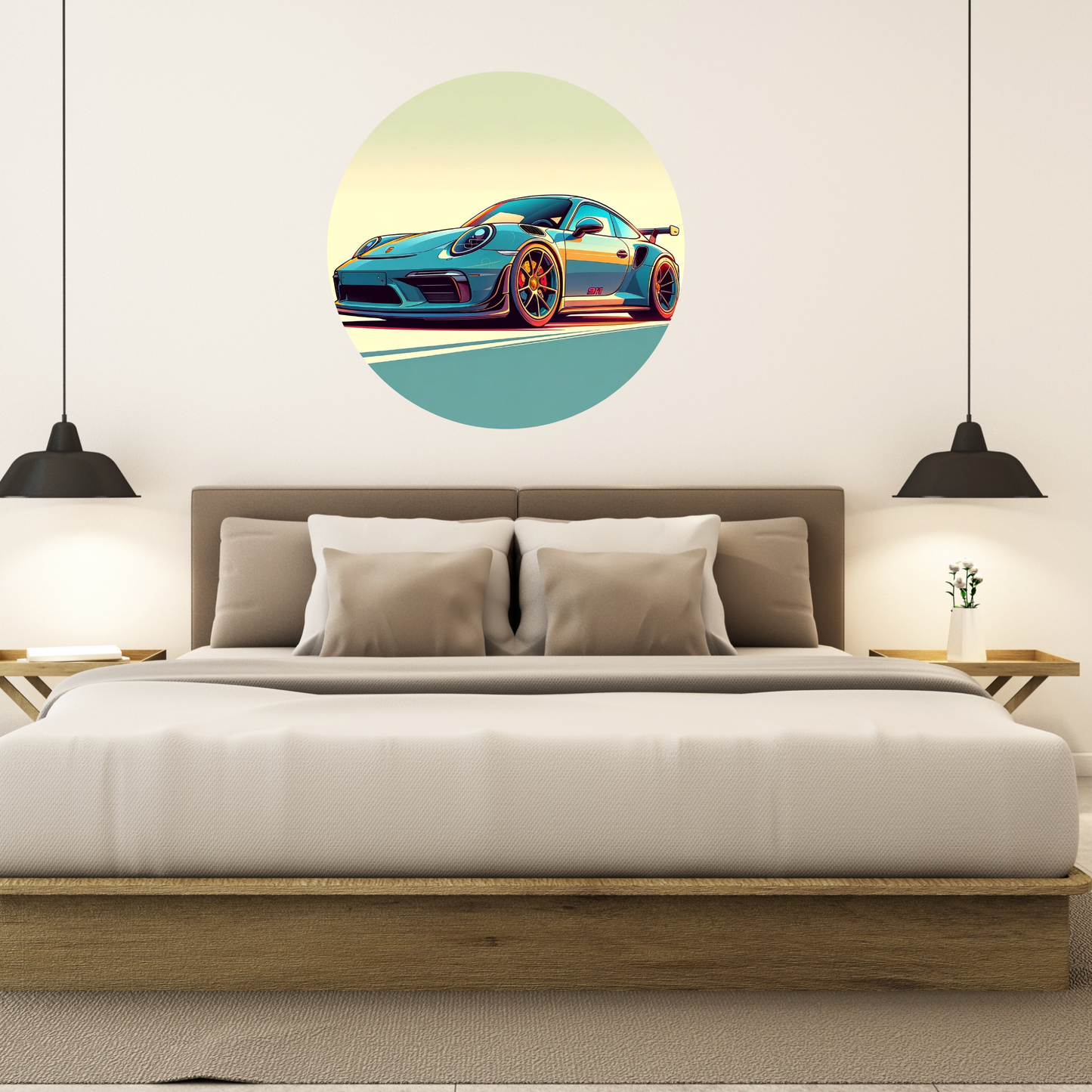 Round Wall Sticker – “Porsche 911"