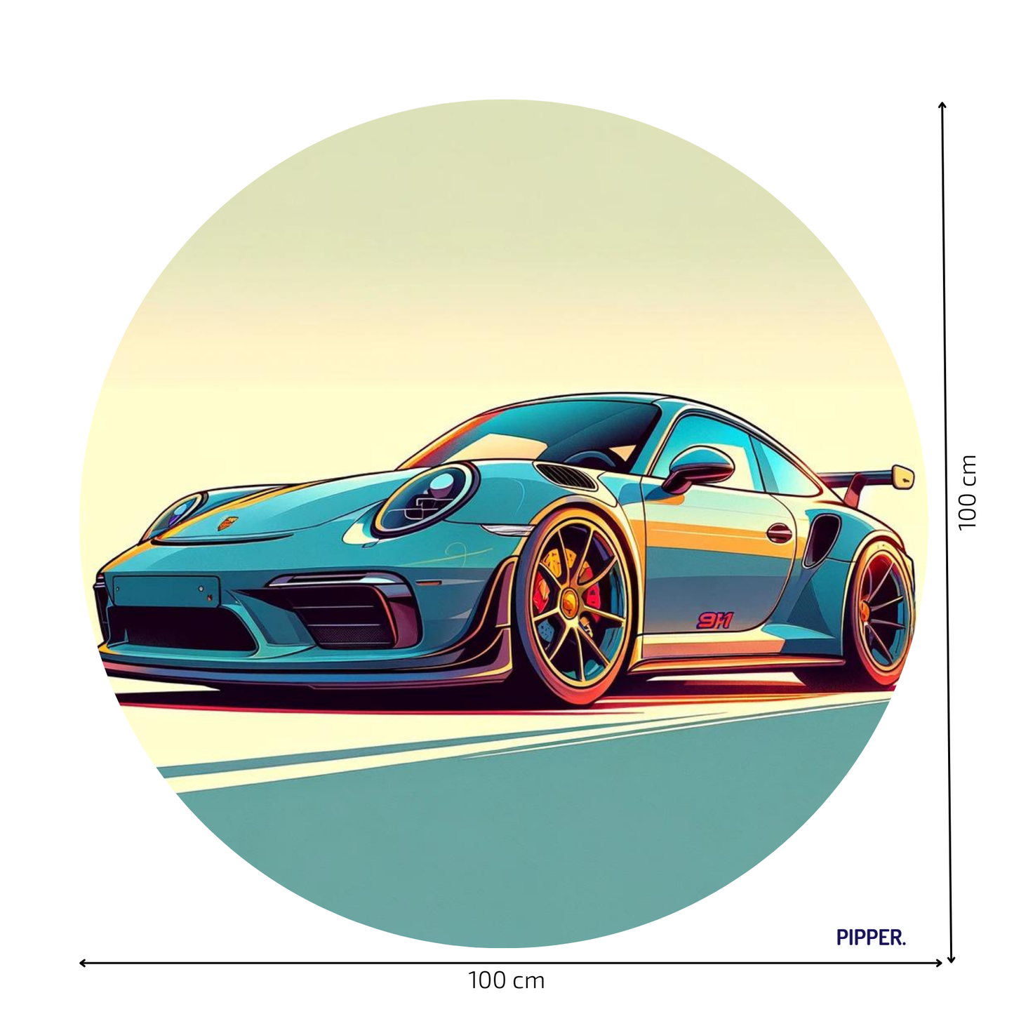 Round Wall Sticker – “Porsche 911"