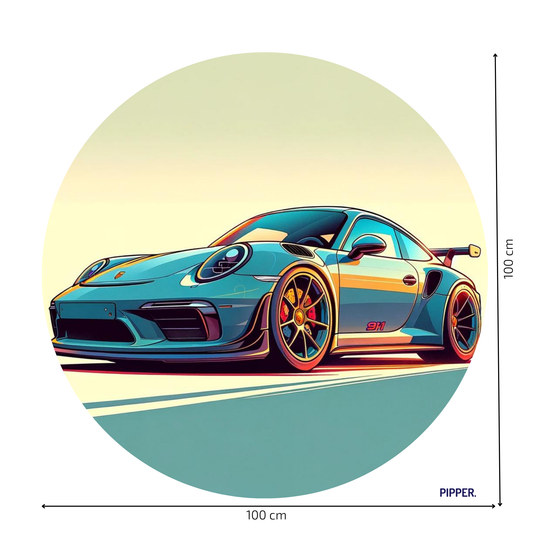 Round Wall Sticker – “Porsche 911"