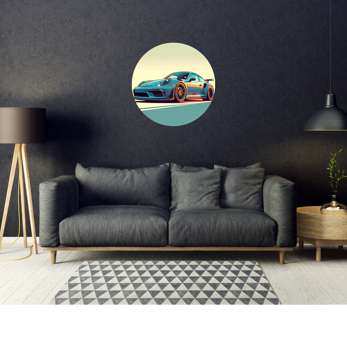 Round Wall Sticker – “Porsche 911"