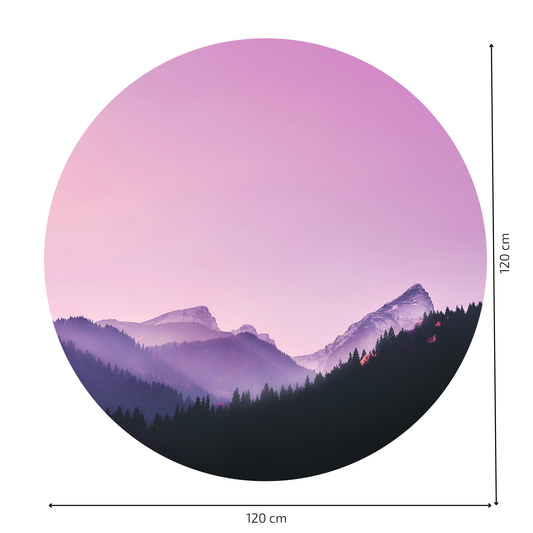 Round Wall Sticker – “Purple Mountains"