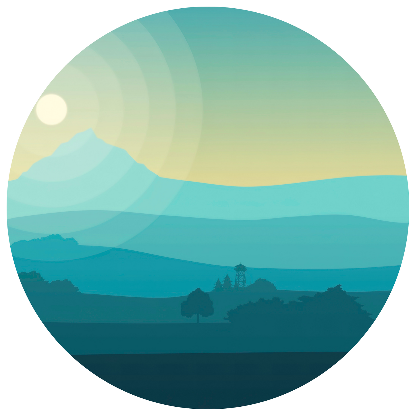 Round Wall Sticker – “Sunrise"