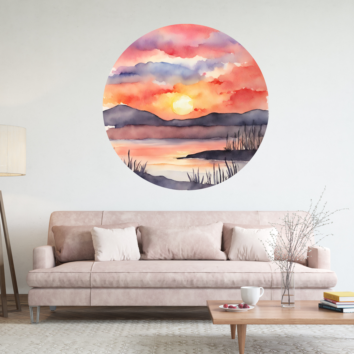 Round Wall Sticker – “Sunset"