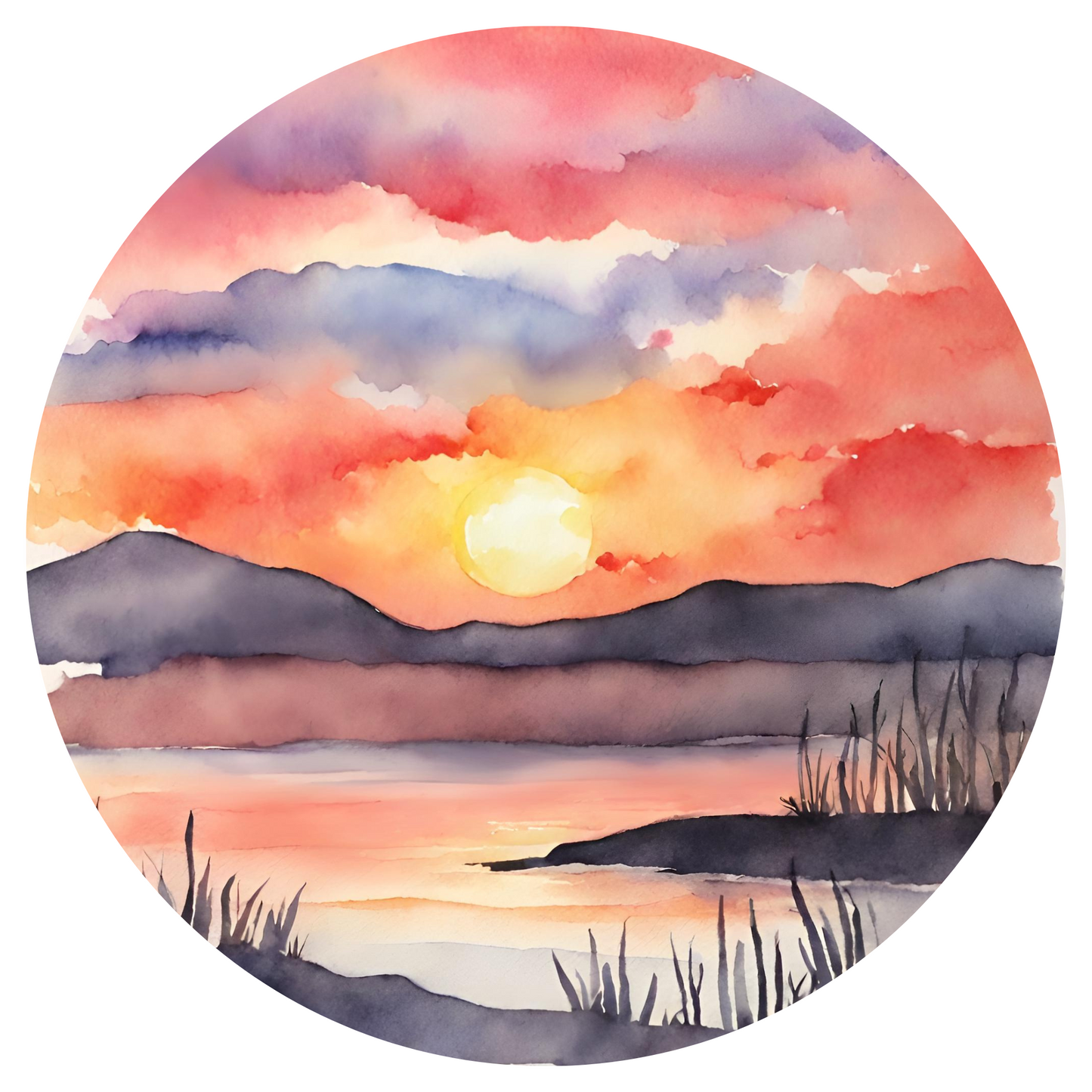 Round Wall Sticker – “Sunset"