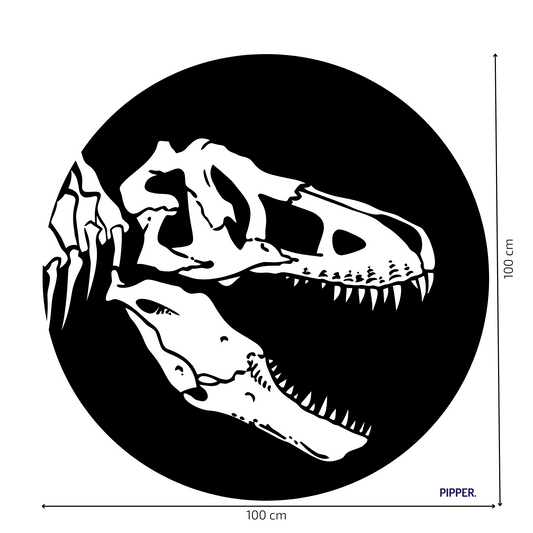 Round Wall Sticker – “T-Rex Skeleton"