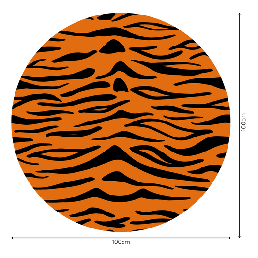 Round Wall Sticker – “Tiger Pattern"