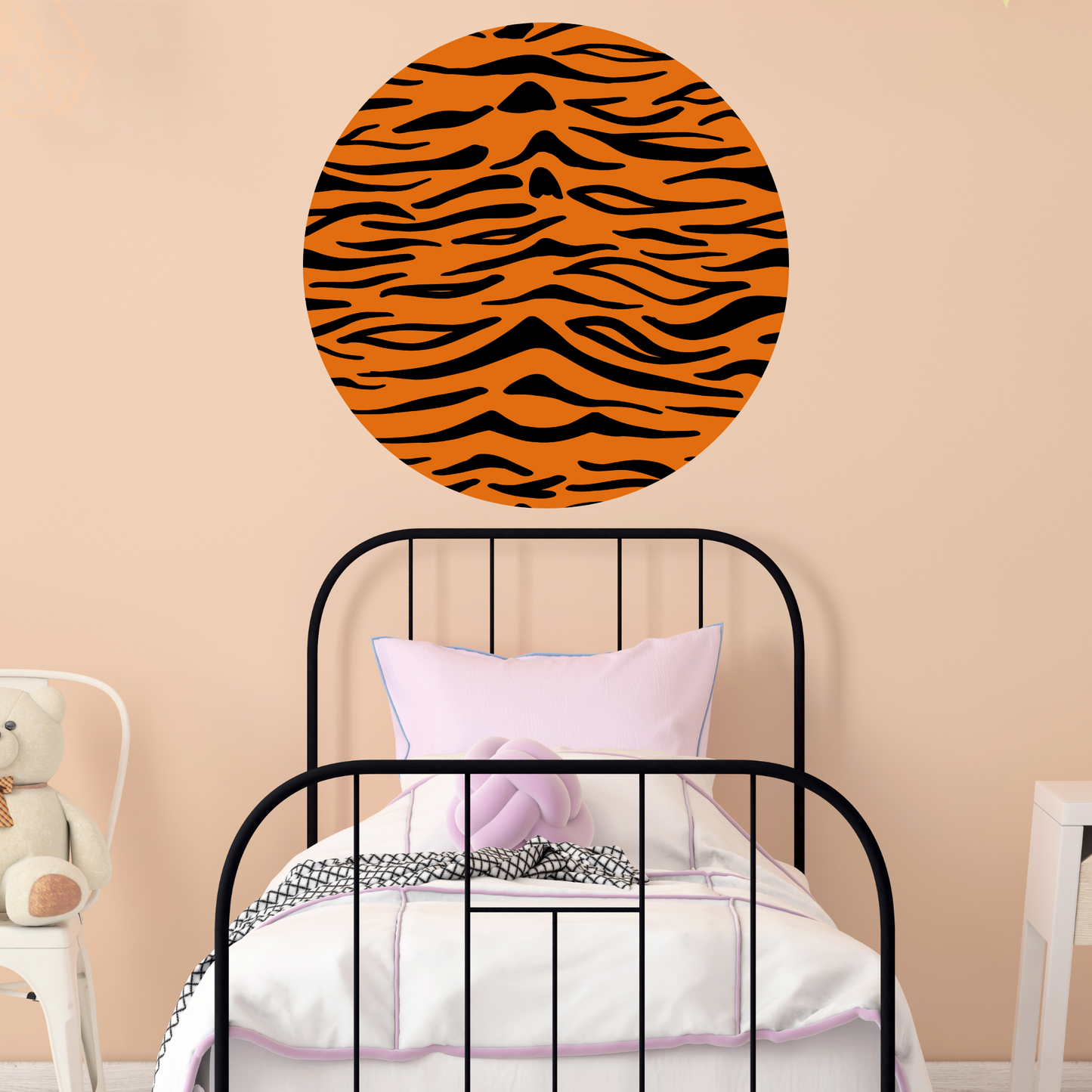 Round Wall Sticker – “Tiger Pattern"