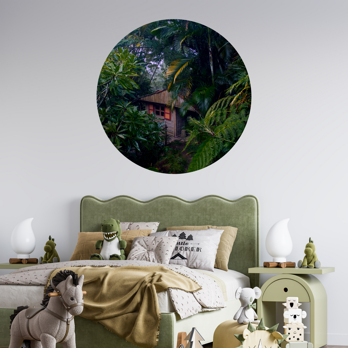 Round Wall Sticker – “Treehouse in the Jungle"