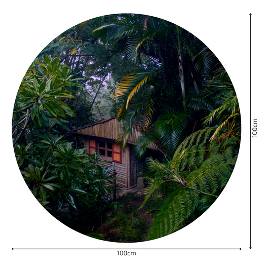 Round Wall Sticker – “Treehouse in the Jungle"