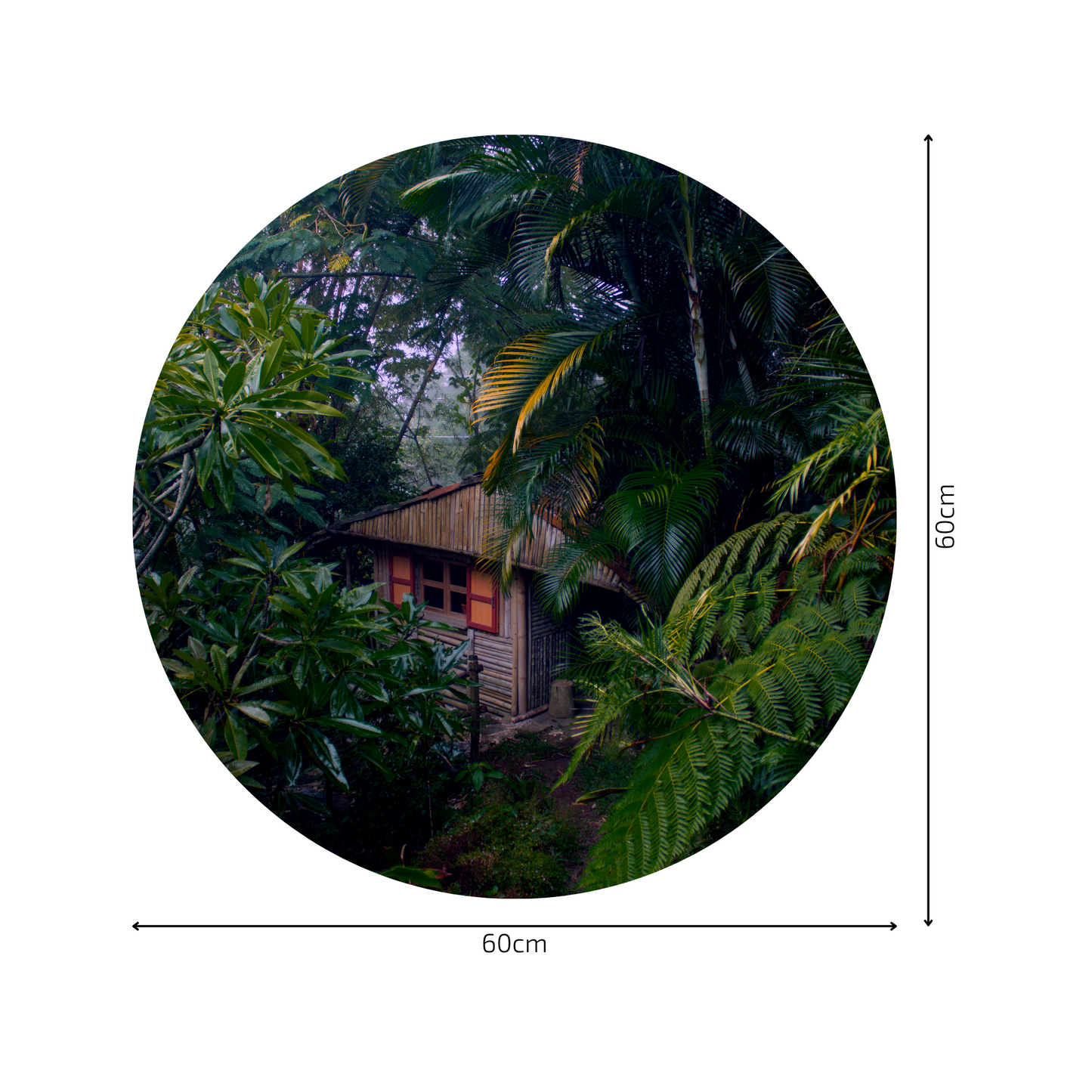 Round Wall Sticker – “Treehouse in the Jungle"