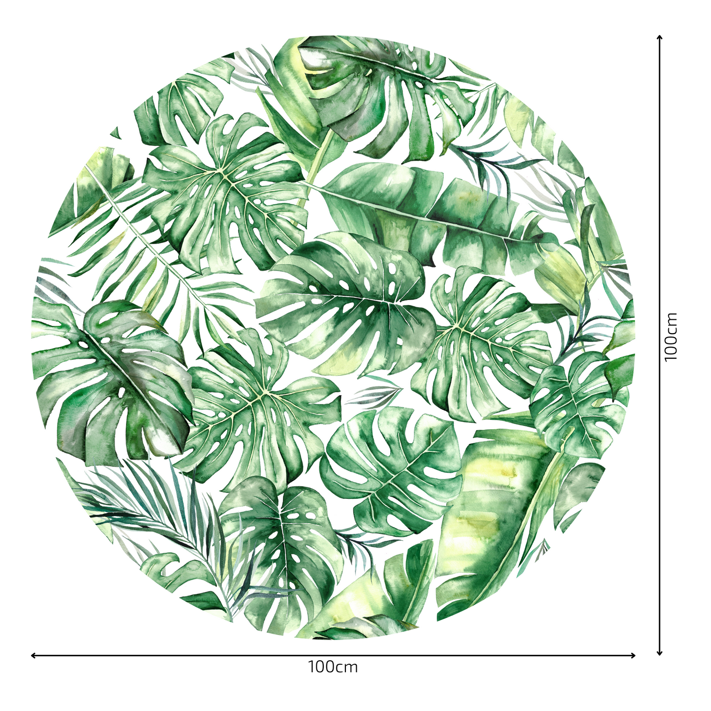 Round Wall Sticker – “Tropical Leaves"