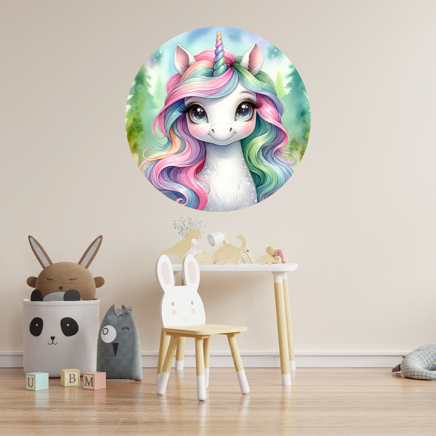 Round Wall Sticker – “Unicorn"